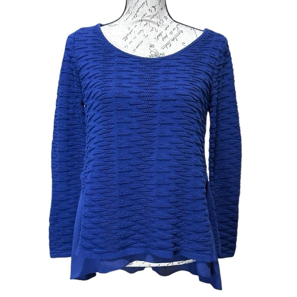 WHBM Blue Sweater Layered Look Size Medium